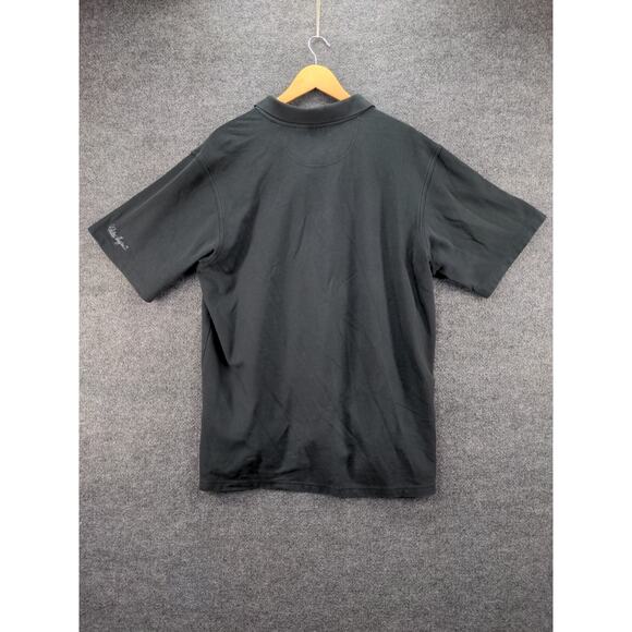 Mens Walter Hagen XI Golf Short Sleeve Polo Shirt Size L Black Made in Peru - Picture 2 of 10